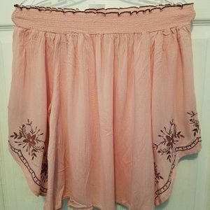 Soft pink off the shoulder top